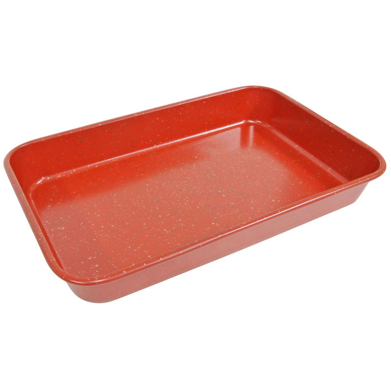 casaWare Toaster Oven Baking Pan 7 x 11-inch Ceramic Coated Non-Stick (Red Granite) - Image 3